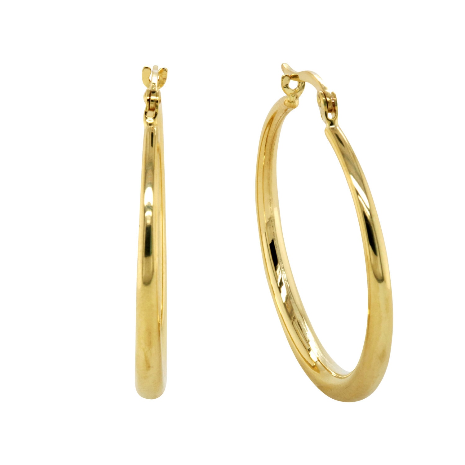 9ct Gold and Silver Filled Hoop Earrings_0