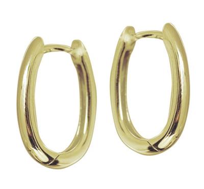 9ct Gold Oval Huggies_0