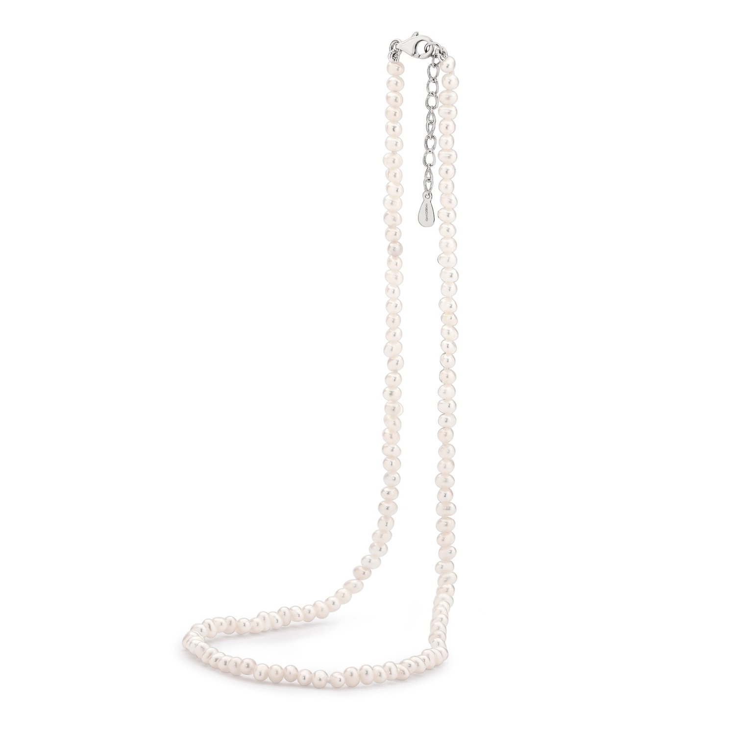 Oval Keshi White Fresh Water Pearl Necklace 40cm_0