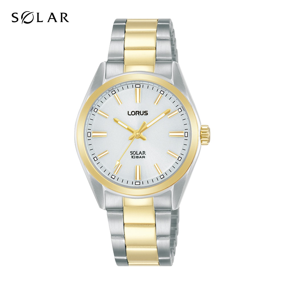 Lorus Ladies Solar Analogue Watch Silver/Gold_0