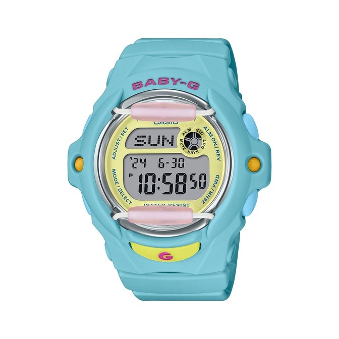 Baby-G Digital Watch Green/Pink Face with Blue Strap_0