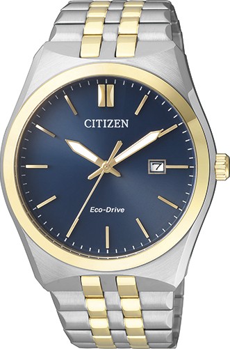 Citizen Analouge Eco-Drive Two Tone Watch with Blue Dial_0