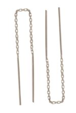 Sterling Silver Cable Chain Thread Earrings_0