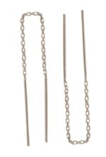 Sterling Silver Cable Chain Thread Earrings_0