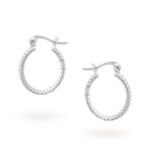 Sterling Silver Twist Hoop Earrings_0