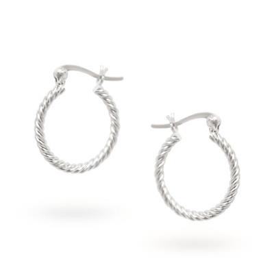 Sterling Silver Twist Hoop Earrings_0