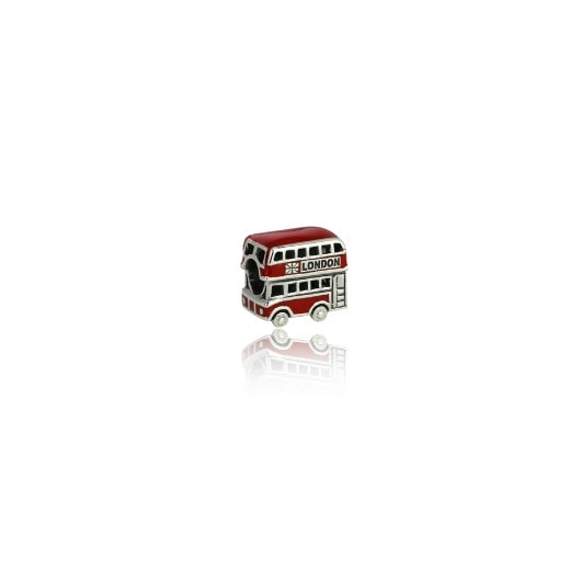 Sterling Silver and Red Enamel London Bus Charm_0