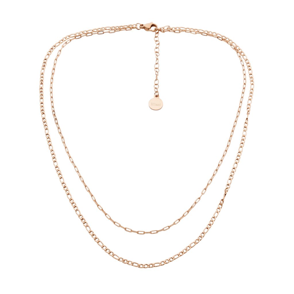 Stainless Steel Rose Gold Plated Chain Necklace_0