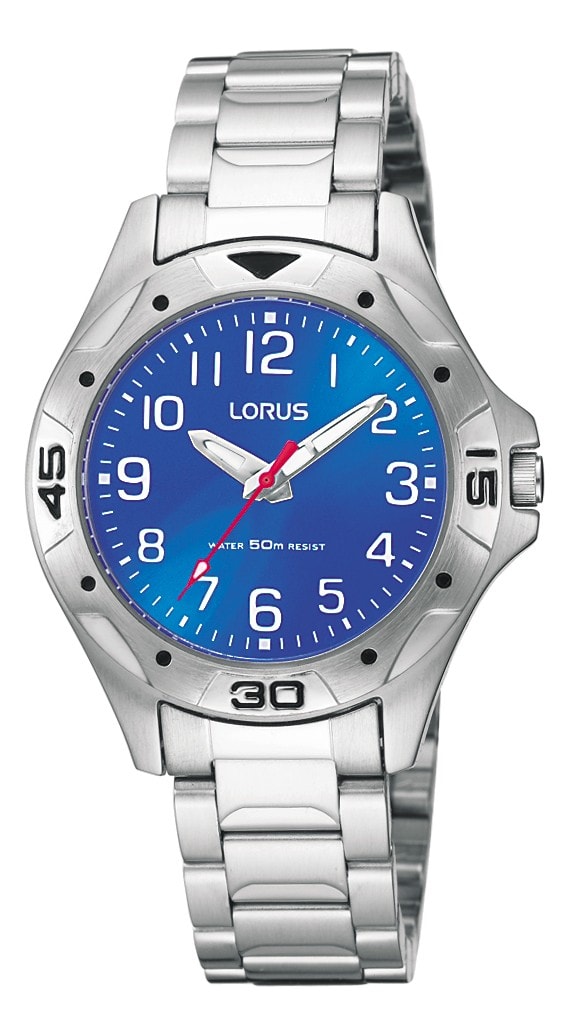 Lorus Ladies Silver Blue Face Sports 100mtr Analogue Watch_0