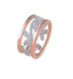 9ct rose and white gold vine diamond filigree ring_0