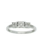 9ct White Gold 3 Diamond Cluster Ring_0