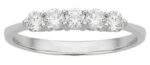 Diamond Ring 5 Stone White Gold TDW .52_0