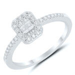 White Gold Cluster Diamond Ring_0