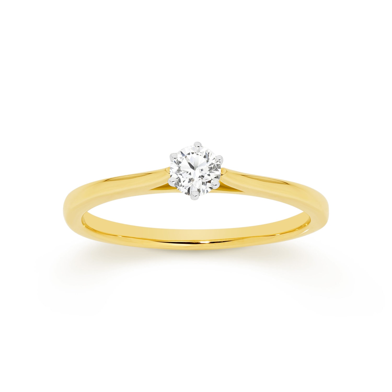 9ct Yellow Gold Diamond Solitare Ring_0