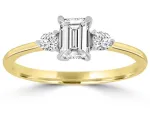 Gold Emerald Cut Diamond Ring_0