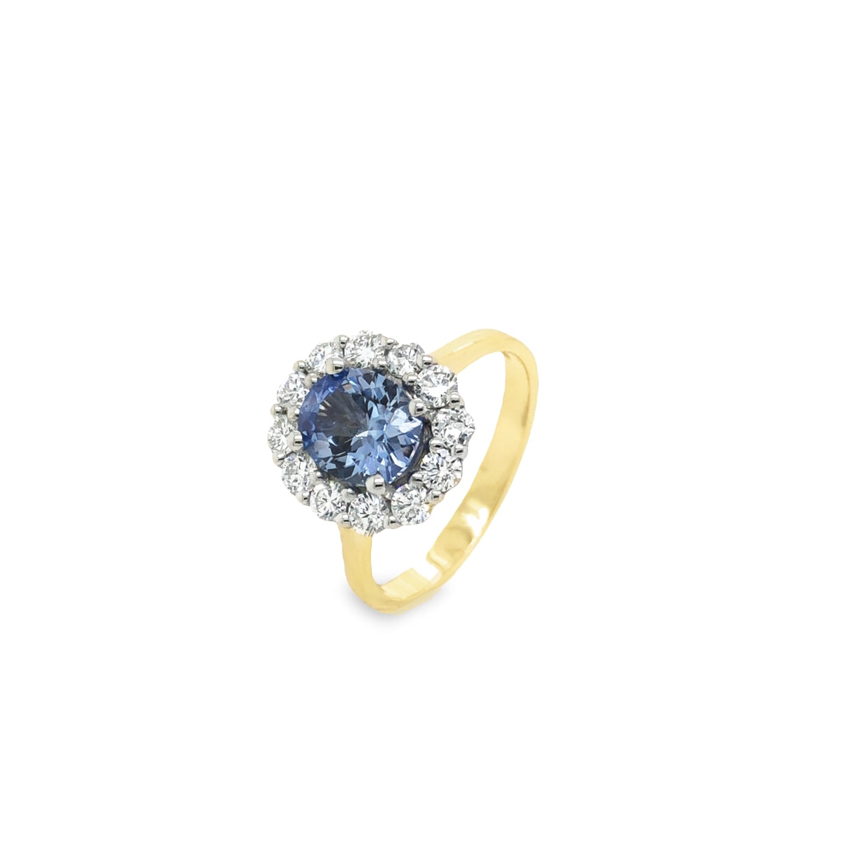 Sapphire 1.75ct and Diamond Dress Ring 9ct Gold Platium_0