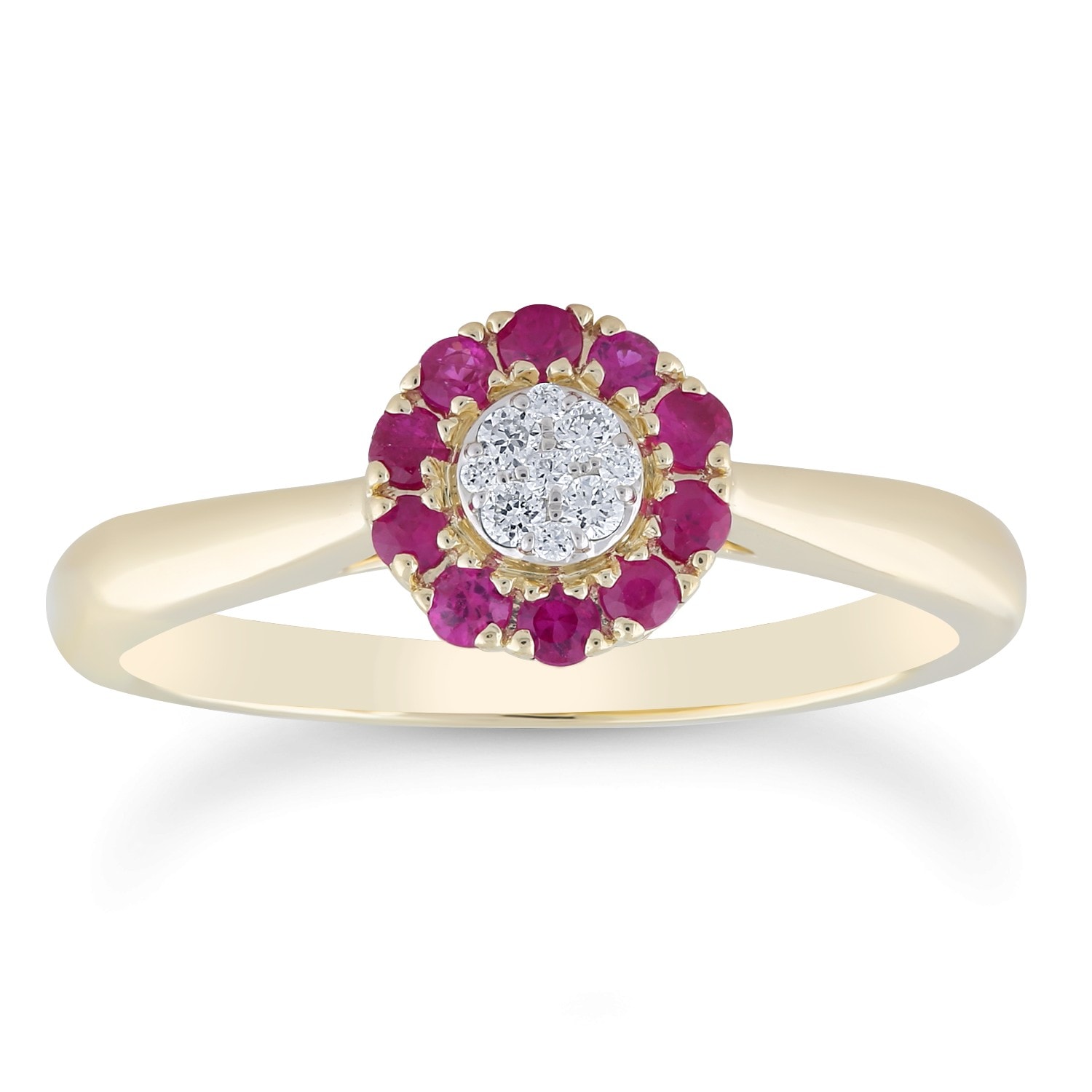 9ct Yellow Gold Ruby and Diamond Ring_0