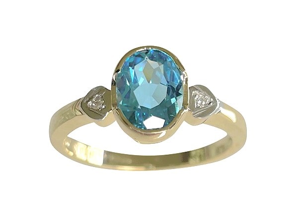 9ct Yellow Gold Blue Topaz Ring_0