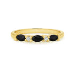 9ct Gold Marquise Sapphire and Diamond Ring_0