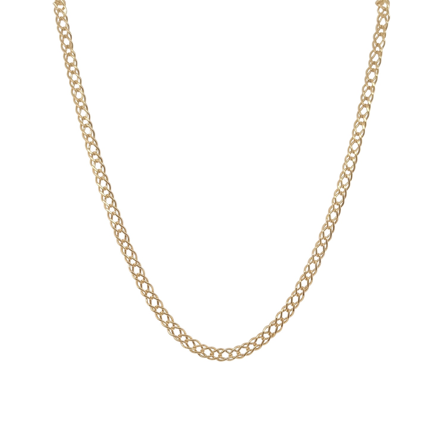 9ct Yellow Gold Silver Filled Double Curb Chain_0