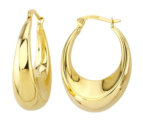 Gold Silver Filled Oval Hoops_0