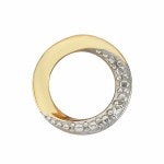 9ct Yellow Gold Open Circle Diamond Pendant_0