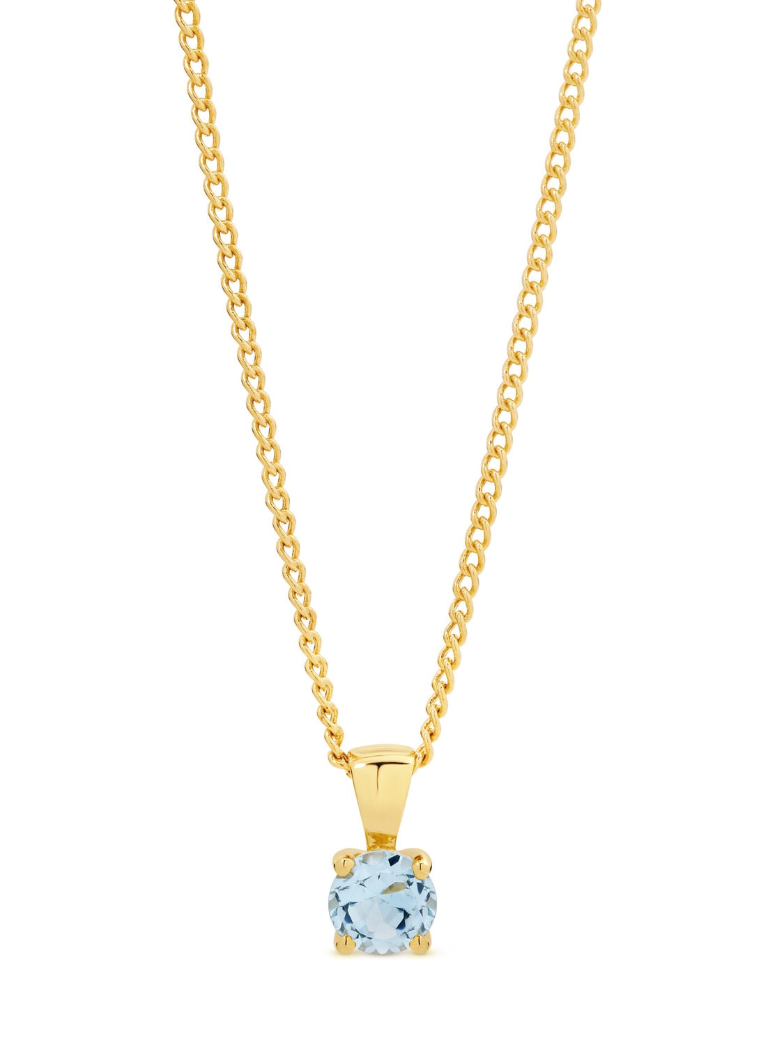 9ct Gold Blue Topaz Pendant & Gold Plated Chain_0