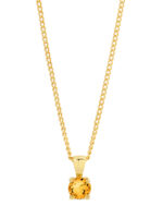 9ct Gold Citrine Pendant & Gold Plated Chain_0