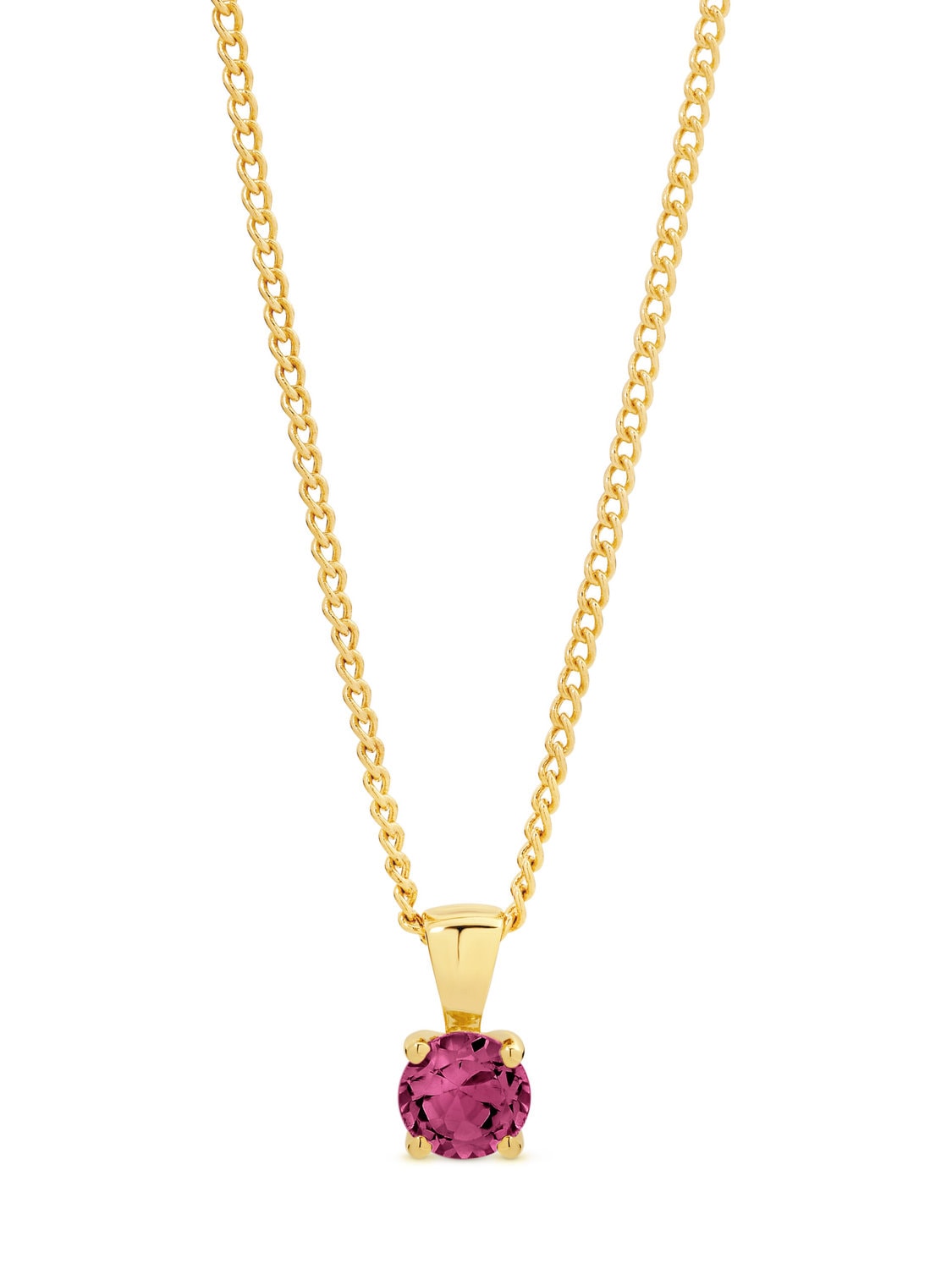 9ct Gold Garnet Pendant & Gold Plated Chain_0