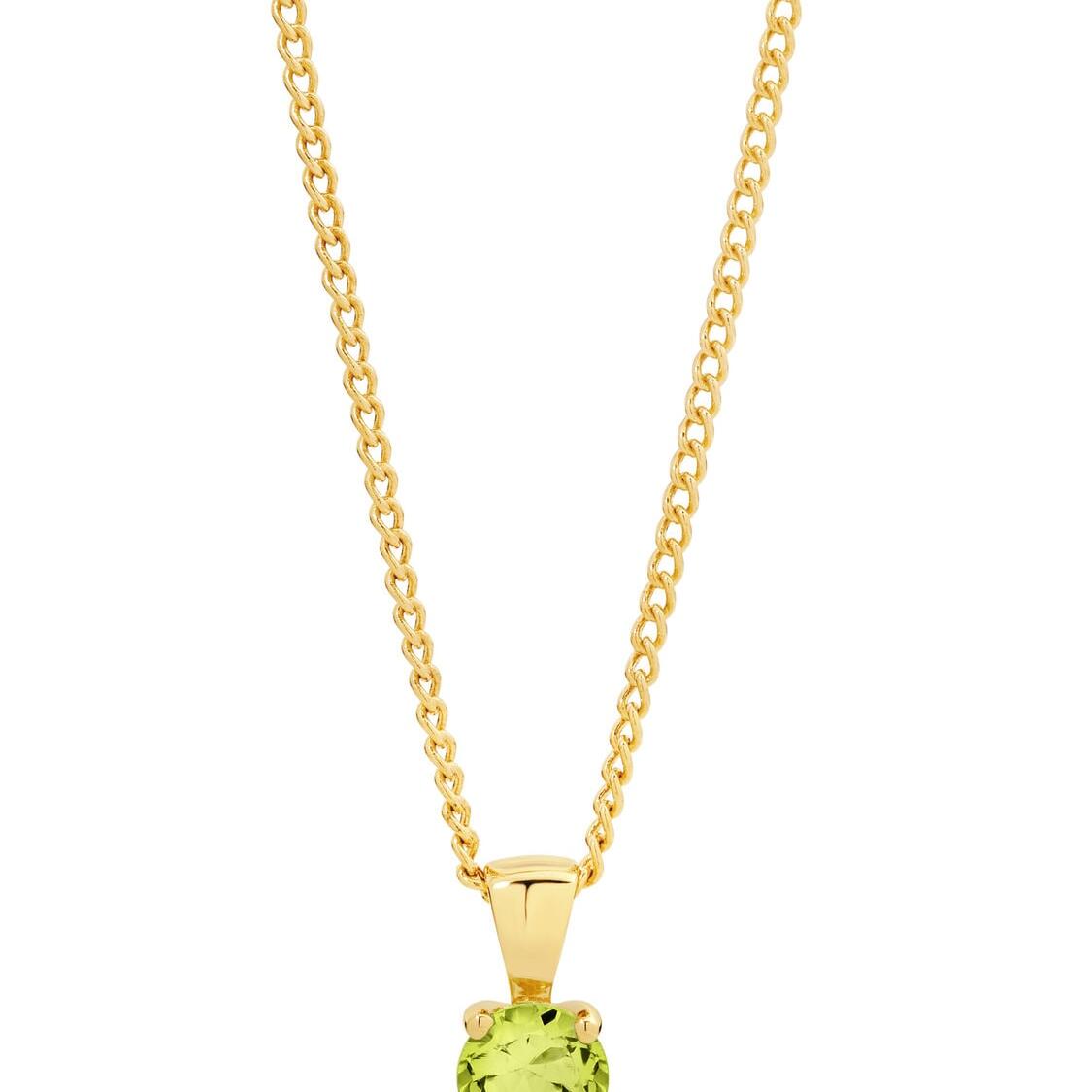 9ct Peridot Pendant & Gold Plated Chain_0
