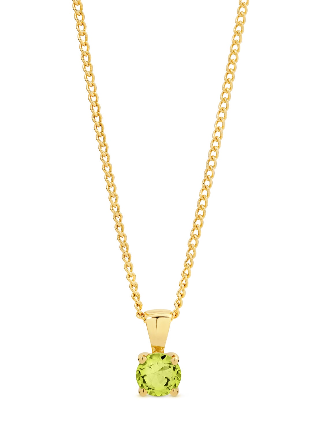 9ct Peridot Pendant & Gold Plated Chain_0