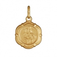 9ct Yellow Gold Saint Christopher Seal Hollow Pendant_0