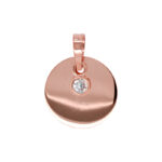 9ct Rose Gold Disc Pendant with Cubic Zirconia_0