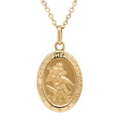Gold St Christopher Pendant_0