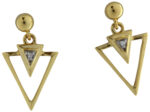 9ct Yellow Gold Diamond Triangle Drop Earrings_0