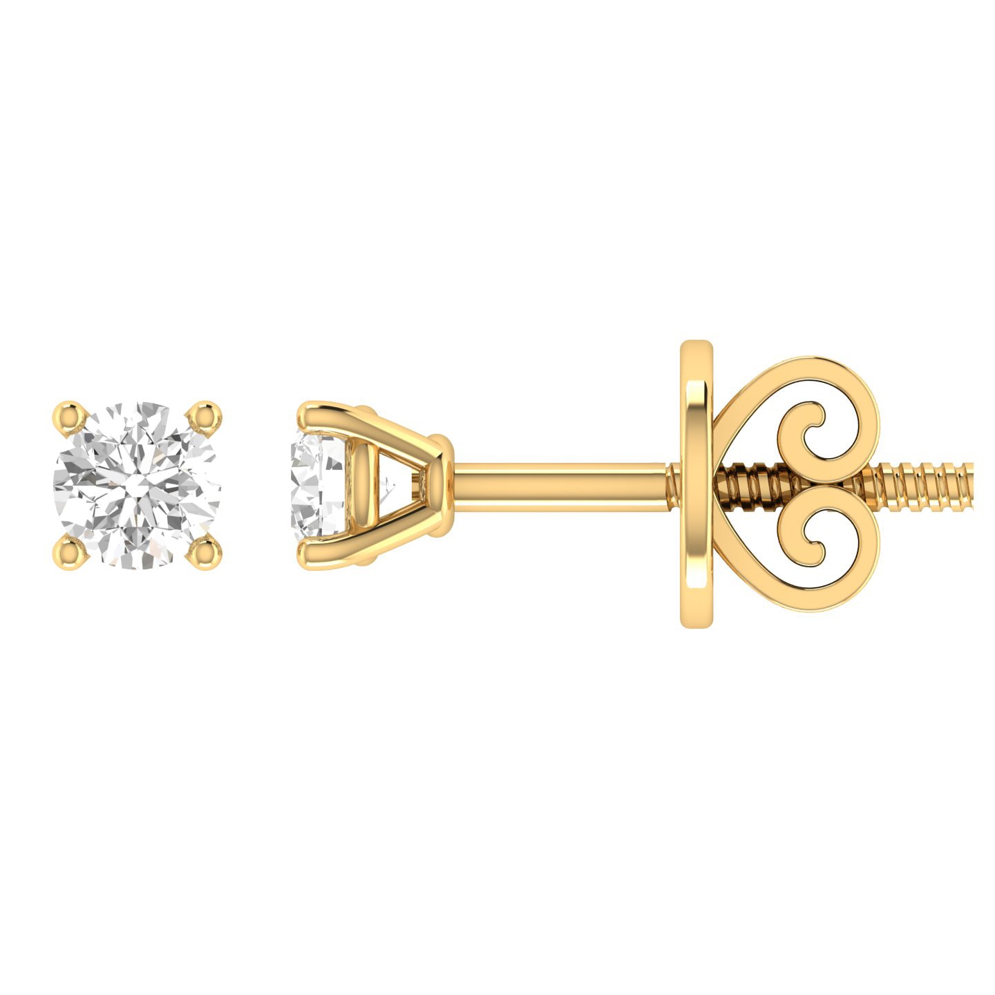 9ct Yellow Gold Diamond Stud Earrings_0