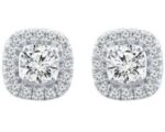 9ct White Gold Square Diamond Stud Earrings_0