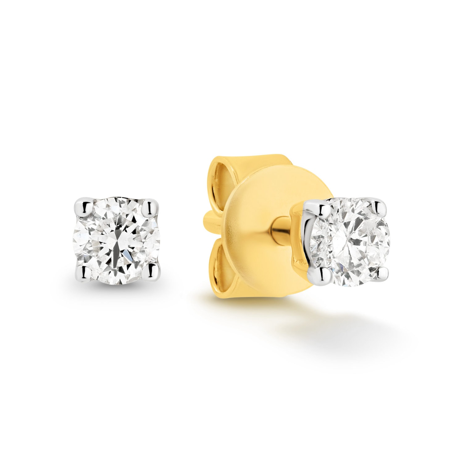 Yellow Gold Diamond Stud Earrings_0