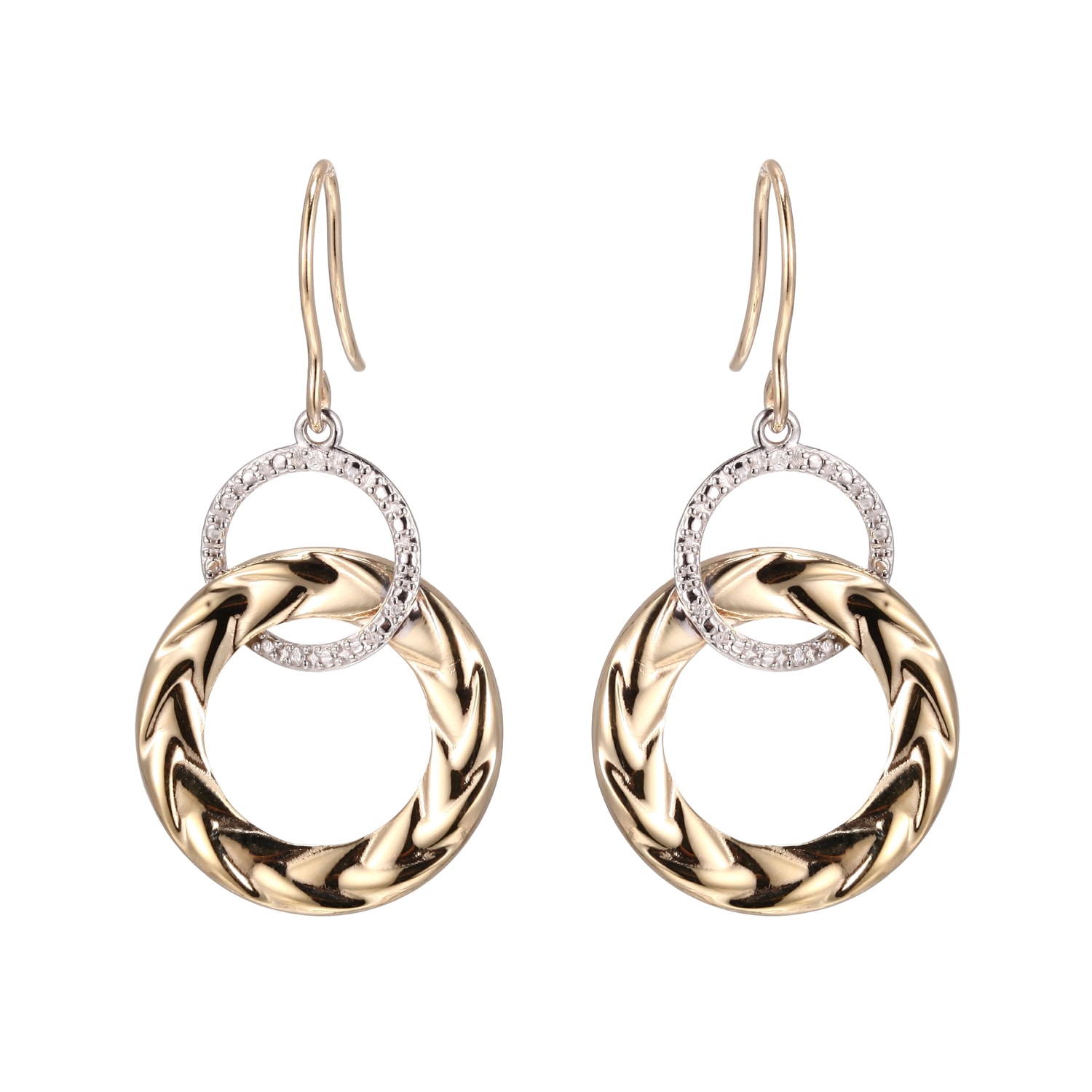 9ct Gold Circle Drop Earrings_0