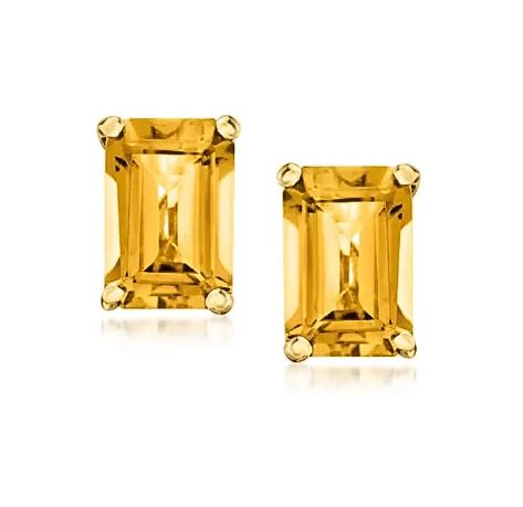 9ct Yellow Gold Citrine Stud Earrings_0