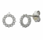 9ct White Gold Cubic Zirconia Circle Studs_0