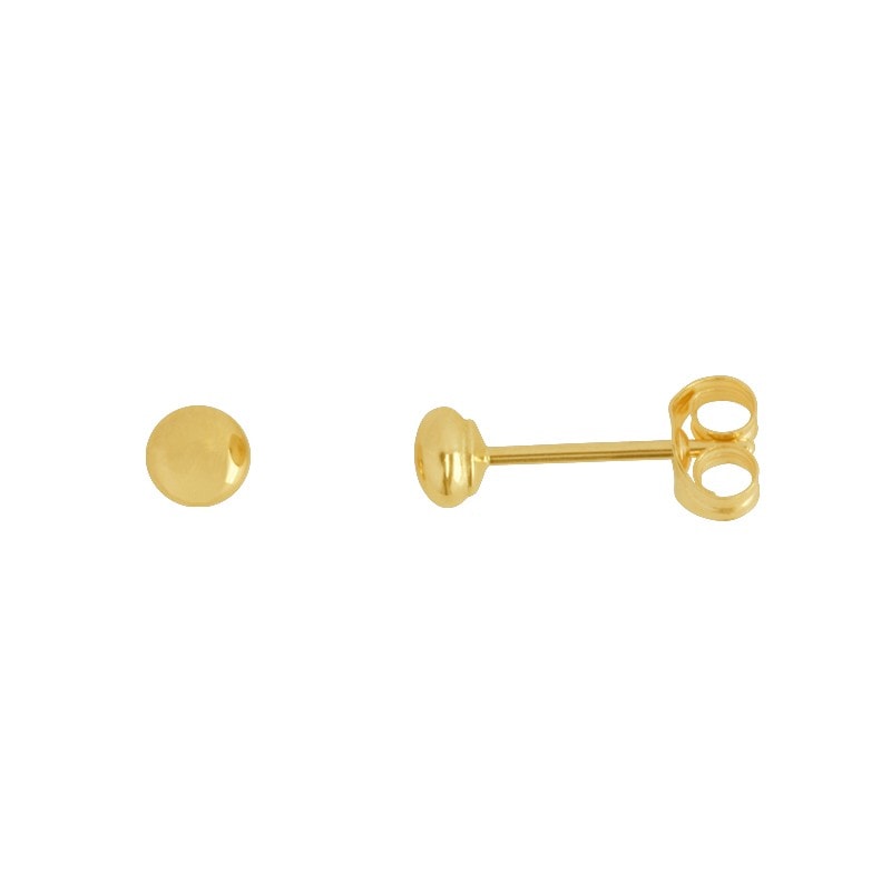 Gold Flat Ball Studs 9ct 5mm_0