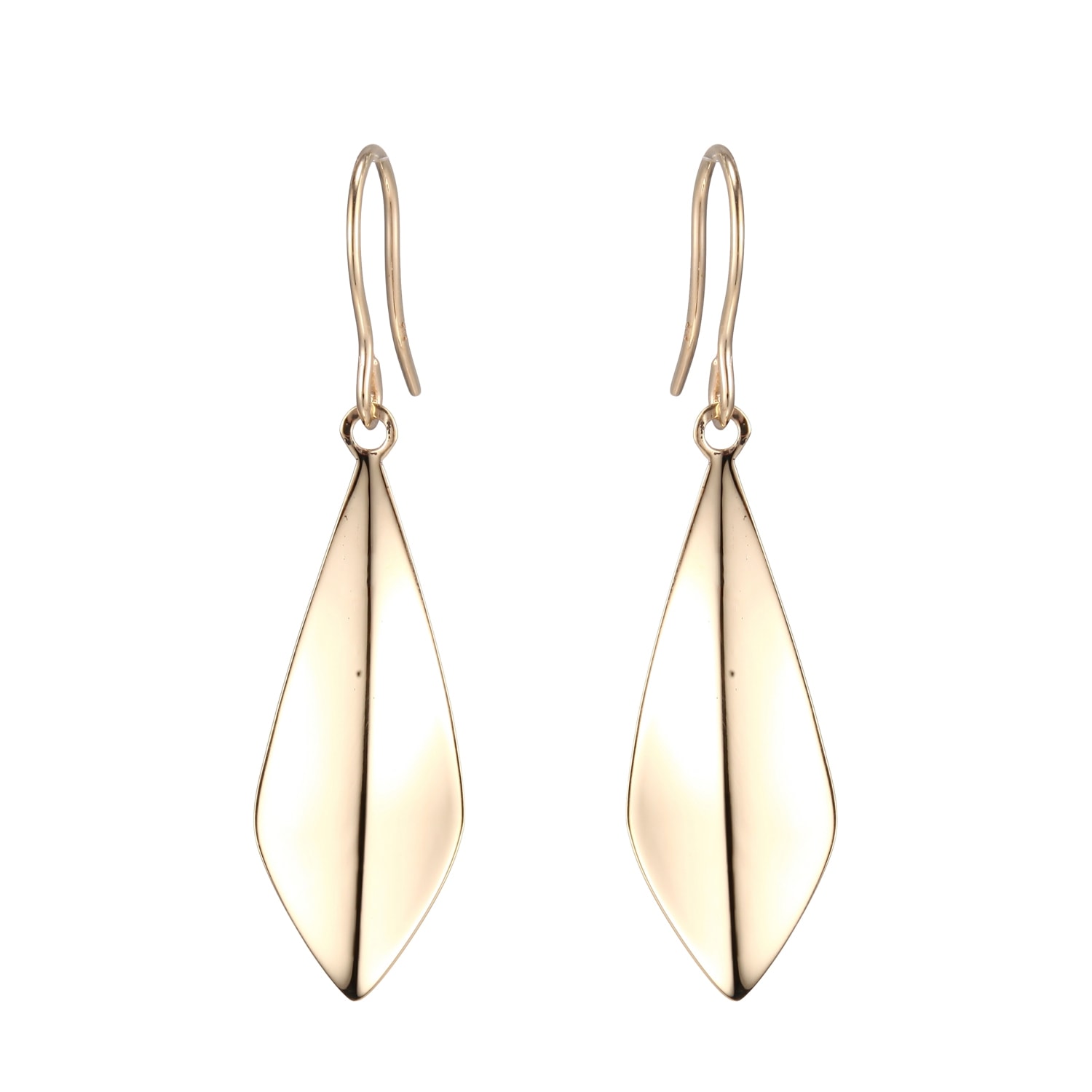 9ct Yellow Gold Leaf Drop Hook Earrings_0