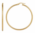 9ct Yellow Gold Plain Tube Hoop Earrings_0