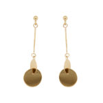 9ct Yellow Gold Disc and Thread Drop Earrings_0