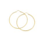 Yellow Gold Plain Hoop Earrings_0