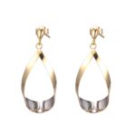 9ct Gold and Rhodium Plate Drop Earrings_0