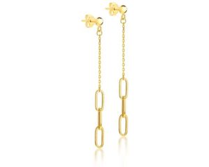 Gold Paper Clip Drop Earrings_0