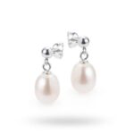 Sterling Silver Fresh Water Pearl Drop Earrings_0