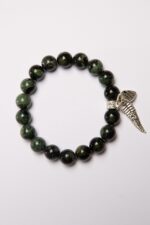 Aroha Greenstone Bracelet with Fern Charm_0